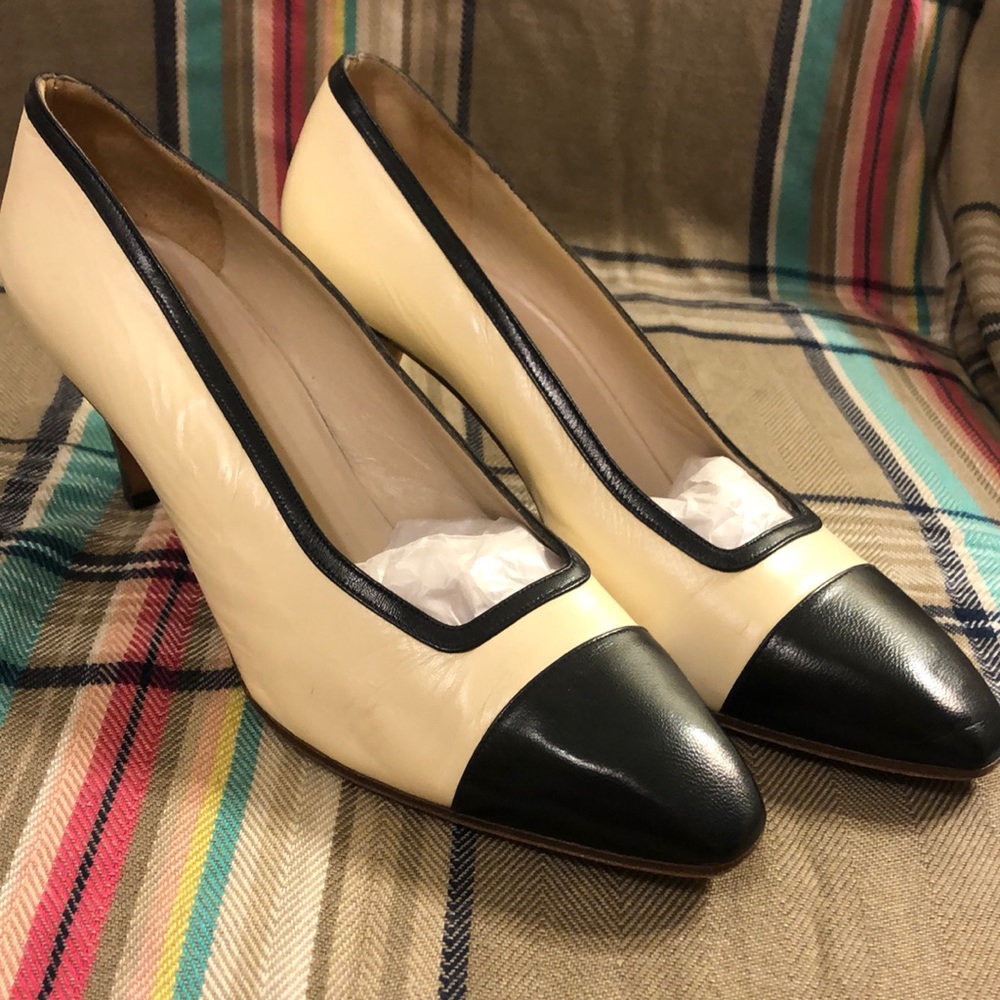 Chanel color block heels